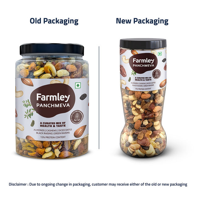 Farmley Mix Dry Fruits Panchmeva - Almonds, Cashews, Dates, Black Raisins, Green Raisins