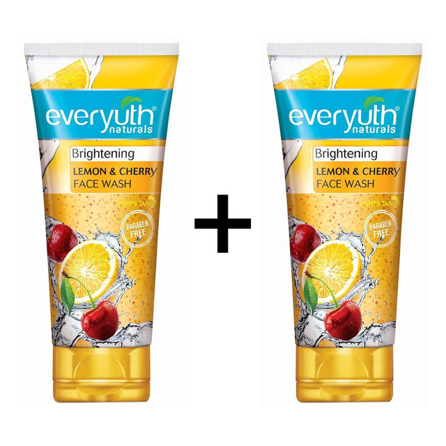 Everyuth Naturals Face Wash - Brightening Lemon & Cherry 150 g X 2 Combo
