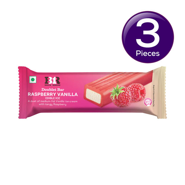 Baskin Robbins Raspberry Vanilla Doublet Bar Ice Cream Stick 65 ml Combo