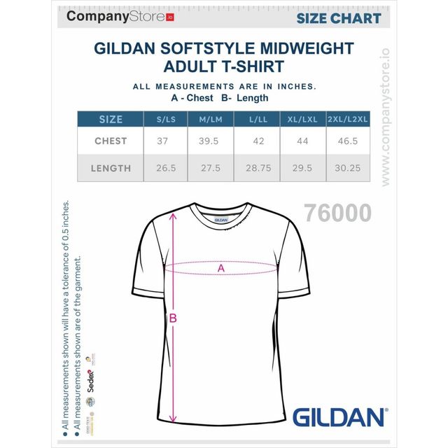 Gildan Unisex 100% Cotton Solid T-Shirt - L | Grey