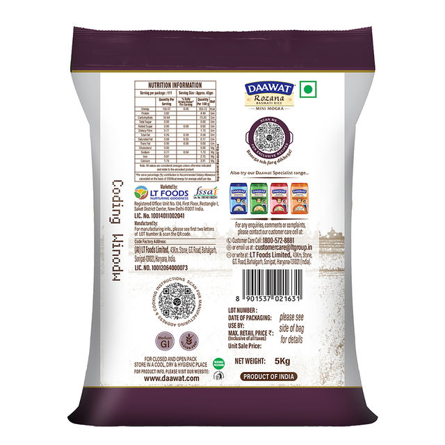 Daawat Rozana Mini Mogra Rice 5 kg Combo