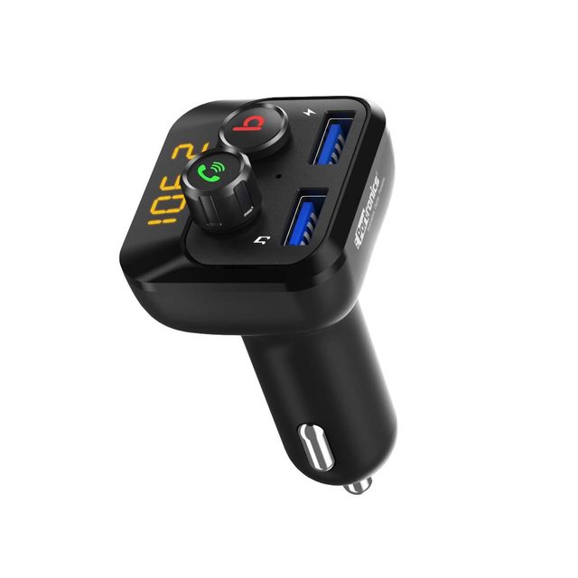 Portronics AUTO 10 POR 320,Bluetooth FM Transmitter in-Car Radio Adapter Hands-Free Calling(Black
