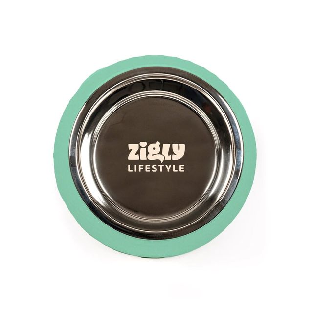Zigly Lifestyle Retro Pyramid Dog Bowl - Sage (L)