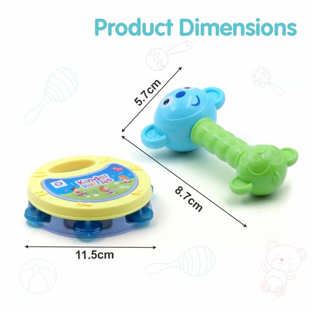 Aditi Toys Kid Rattles, 2Pcs Non-Toxic Free Baby Rattles, Rattle Set For Infants, 3,6,9 Months