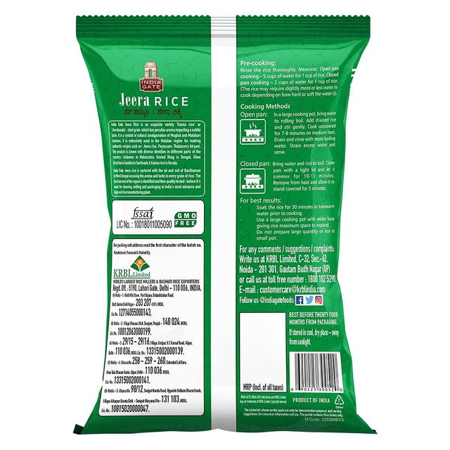 India Gate Jeera Rice | Short Grain (1kg) & India Gate Hyderabadi Classic Biryani Masala 70 Gram (70g) Combo