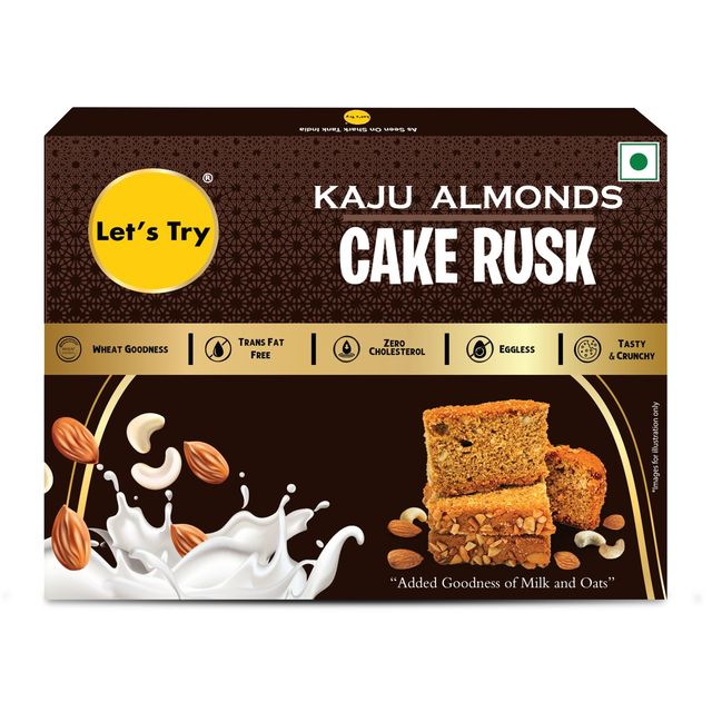 Let's Try Kaju Almond Cake Rusk With Goodness Of Milk & Atta