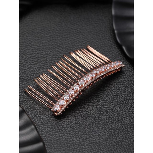 Aatmana Women Rose Gold-Plated Embellished Comb Pin