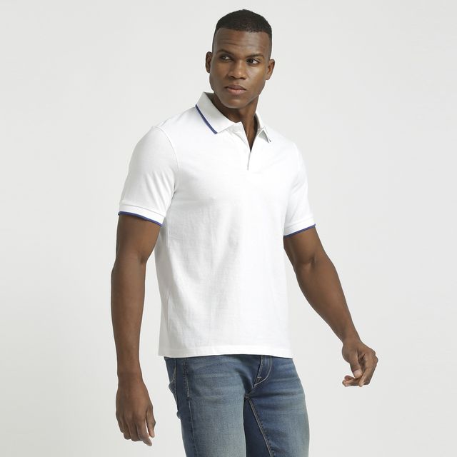 Playr Men's Adult Golf Golfer Polo 100% Cotton for All Season | White | L