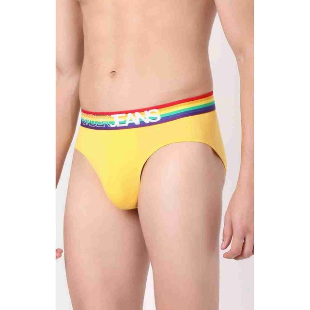 Underjeans by Spykar Mens Premium Yellow brief | L