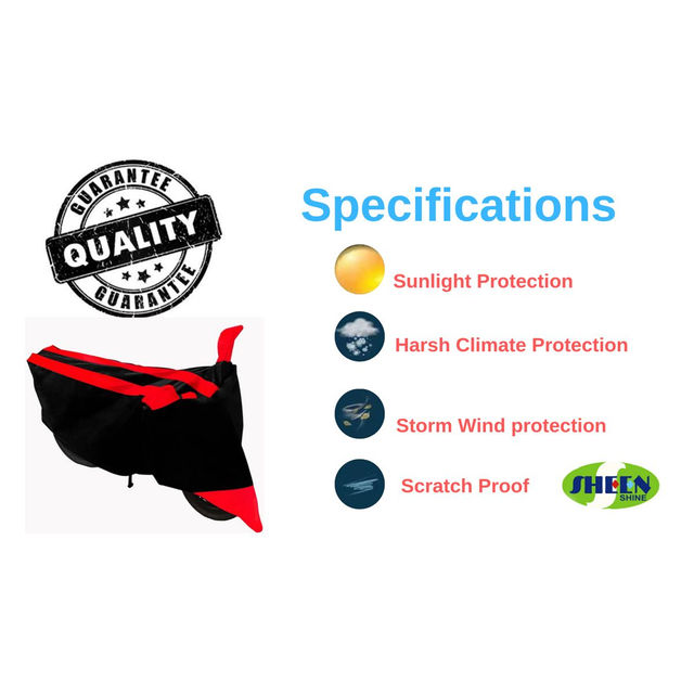Sheen SBCRED05 Waterproof Two Wheeler Cover for Hero (Passion Pro, Red, Black)