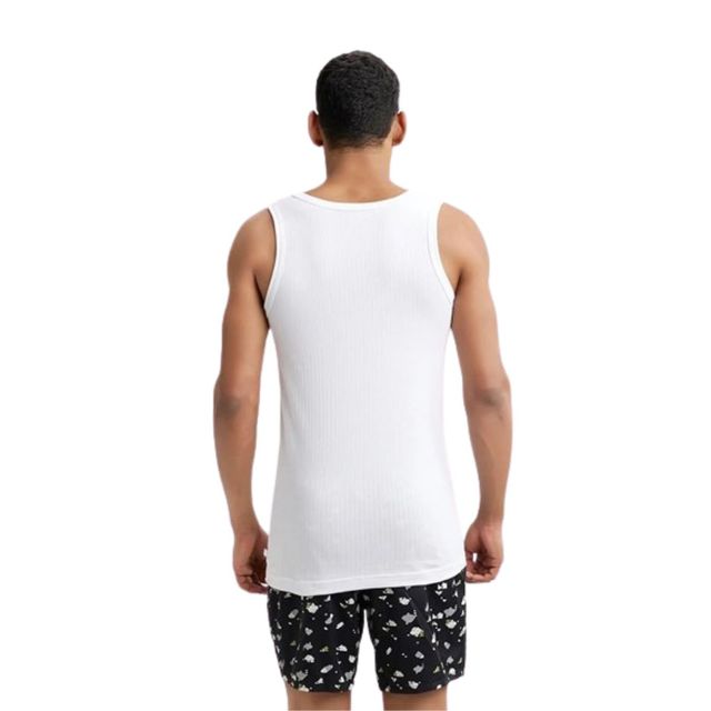 Jockey 8816 Men's Super Combed Cotton Sleeveless Vest|Extended Length|Easy Tuck | White-90