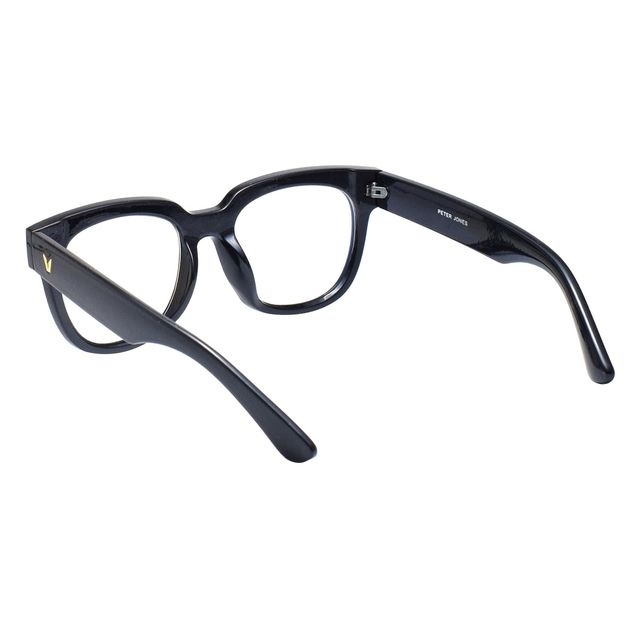 Peter Jones Unisex Solid Plastic Computer Glasses | Black and Gold - L