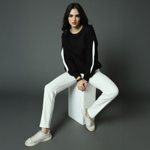 High Star Women's Ribbed Round Neck Full Sleeves Pullover Sweater