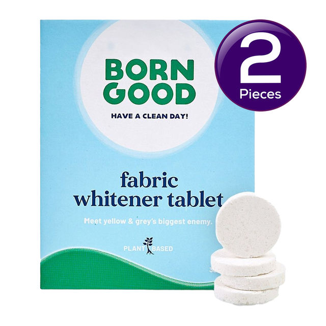 Born Good Fabric Whitening Tablets | Plant-Based | Baby & Skin Safe 30 Tablets 1 pc X 2 Combo