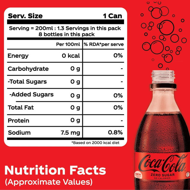 Coke Zero Cola Diet Soft Drink