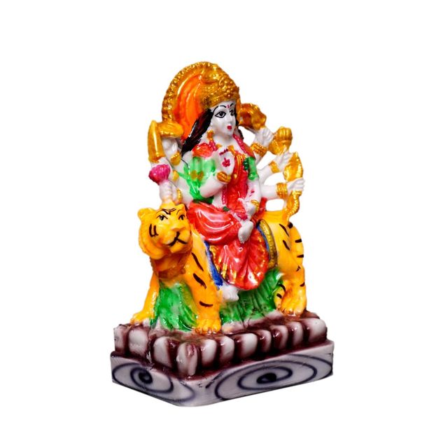 Aravi Divine Vibes Durga Mata Deity Idol - Multicolor | 5.25 x 3.5 inch