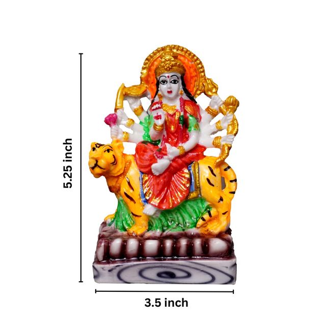 Aravi Divine Vibes Durga Mata Deity Idol - Multicolor | 5.25 x 3.5 inch
