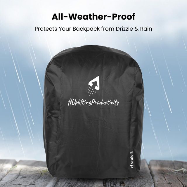 Craloft Rain Cover for Backpack & Laptop Bag with Elastic - Waterproof & Dustproof (Black)