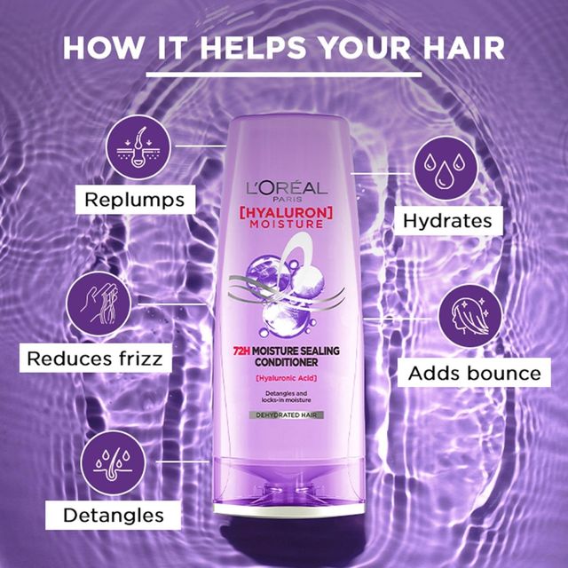 L'Oreal Paris Hyaluron Moisture 72H Moisture Sealing Conditioner| For Dry & Dehydrated Hair