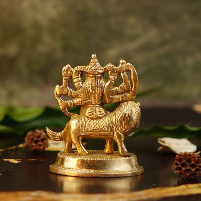 ServDharm Pure Brass Durga Idol