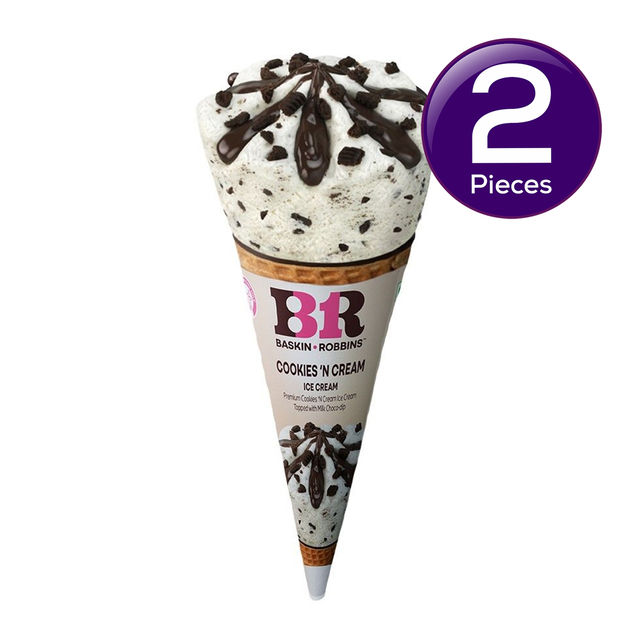 Baskin Robbins Cookies And Cream Ice Cream Cone 110 ml Combo