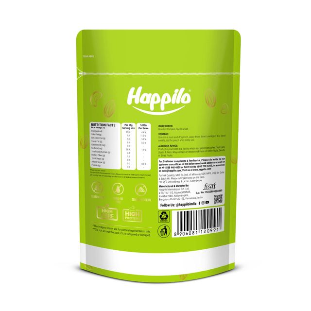 Happilo Premium Lightly Salted & Roasted Pumpkin Seeds 