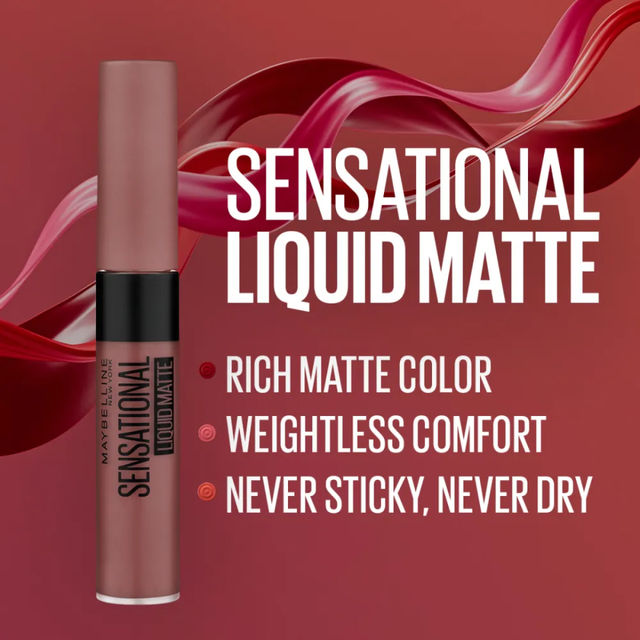 Maybelline New York Sensational Liquid Lipstick - NU07 Get Undressed | Paraben Free