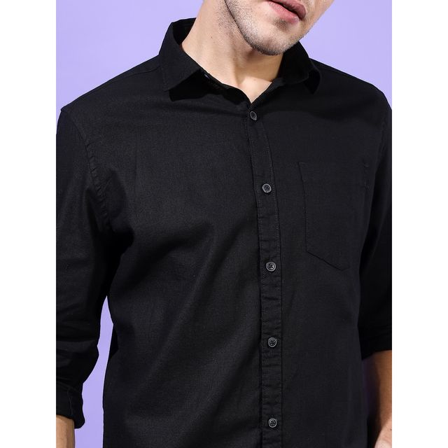 Ketch Men Solid Slim Fit Casual Shirt | Black - S