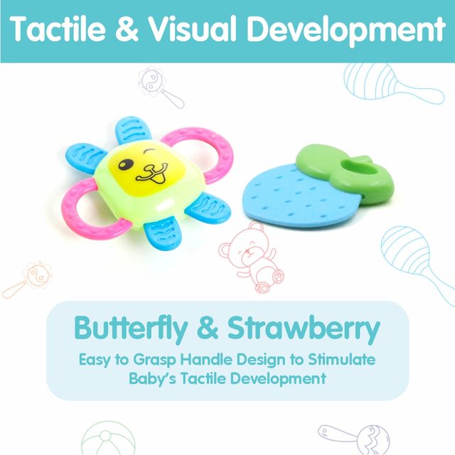 Aditi Toys Kid Rattles, 3Pcs Non-Toxic Free Baby Rattles, Rattle Set For Infants, 3,6,9 Months