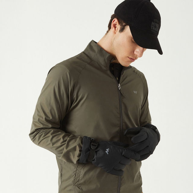 Wildcraft Unisex Solid Polyester Winter Gloves | Black - One Size