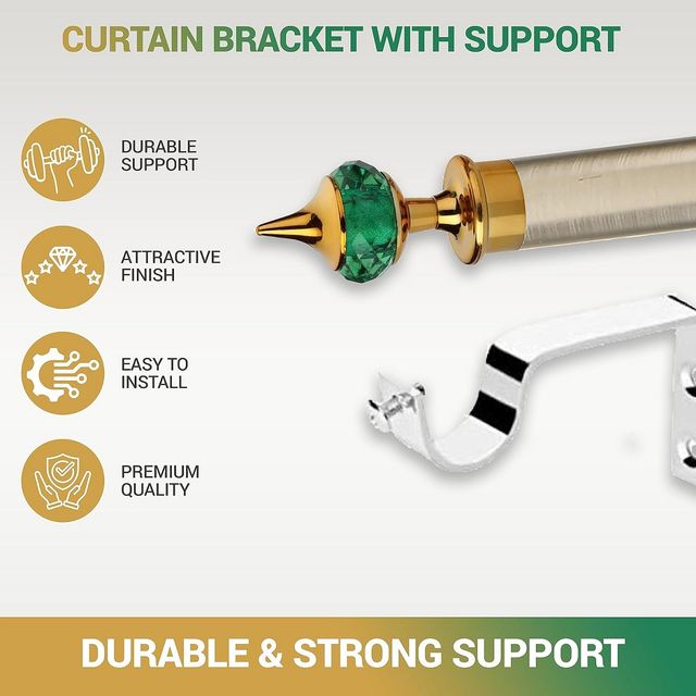 Gloxy Aluminium Single Diamond Curtain Brackets | Support Fittings 1 inch Rod