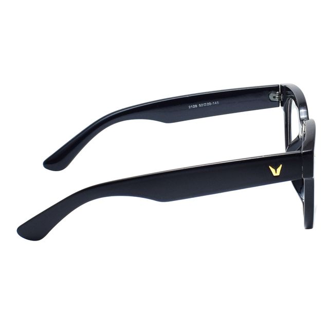 Peter Jones Unisex Solid Plastic Computer Glasses | Black and Gold - L