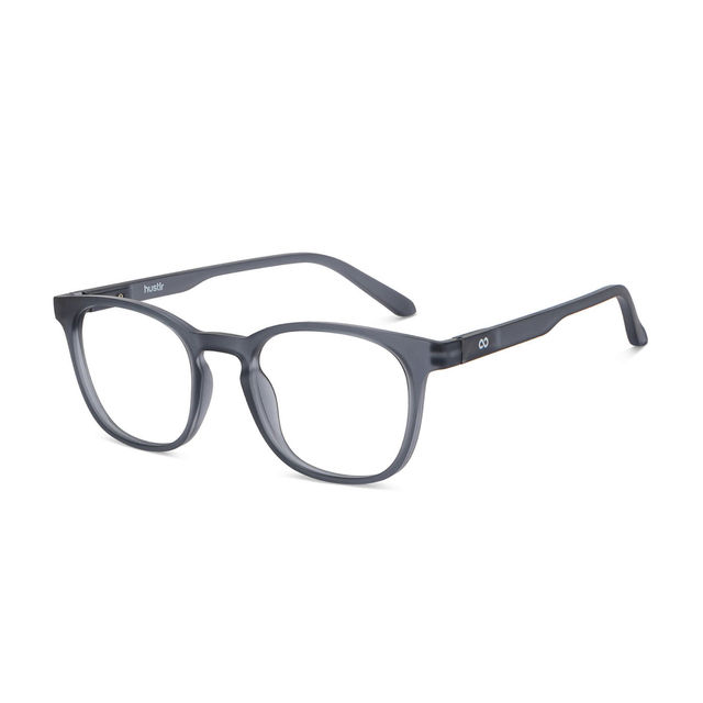 Lenskart Hustlr Unisex Solid Plastic Computer Glasses | Grey - M