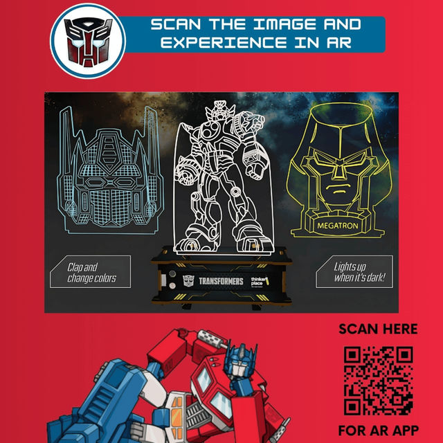ThinkerPlace Transformers Smart Lamp DIY Kit | Build & Play with Sensor-Activated Lamp (Age 6+)