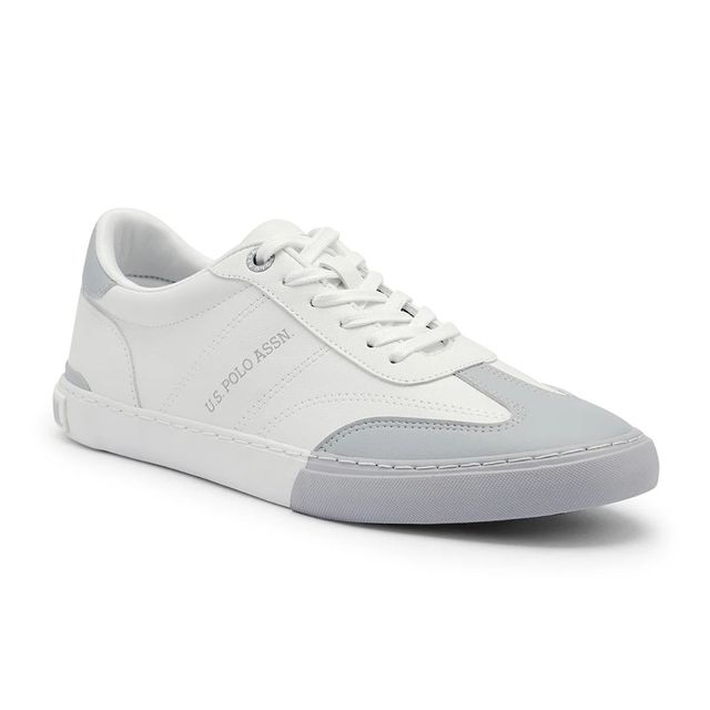 U.S. Polo Assn. Men's Men's Men Round Toe Solid Gain Sneakers Grey - UK 9