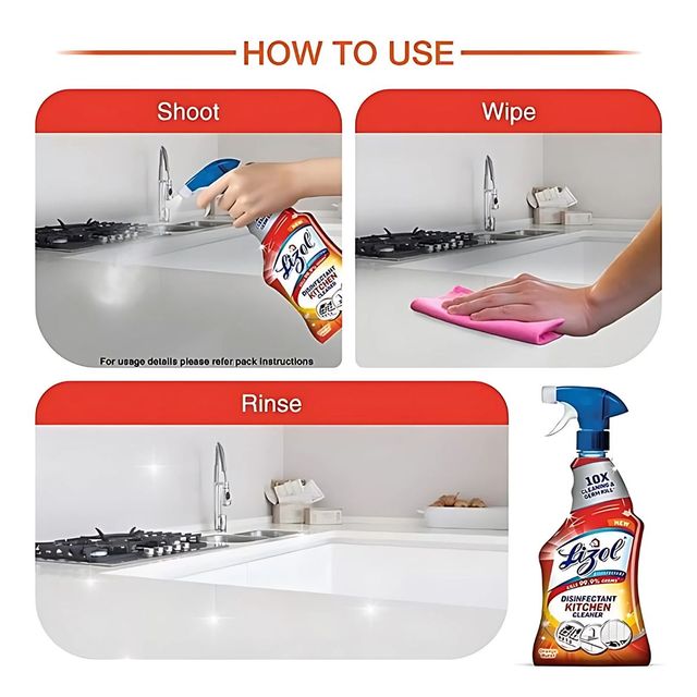 Lizol Kitchen Cleaning Spray | Cleans Stove, Chimney & Sink