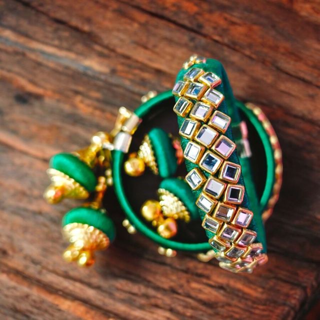House Of Festivals Designer Bangles with Silk Thread Work - Gift for Mother's Day