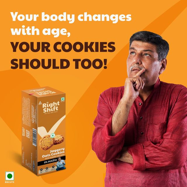 Right Shift Jaggery Oats 0% Maida Cookies | 0% Refined Sugar | With Nuts and Seeds