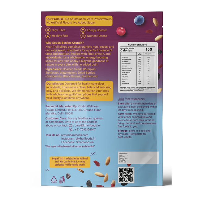Khari Foods Seeds and Berries Trail Mix