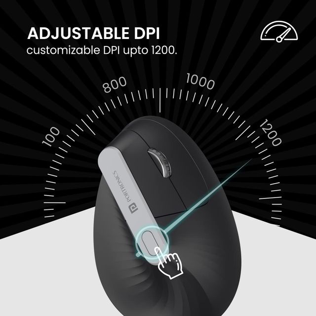 Portronics Vertical Advanced Ergonomic Mouse(Black)