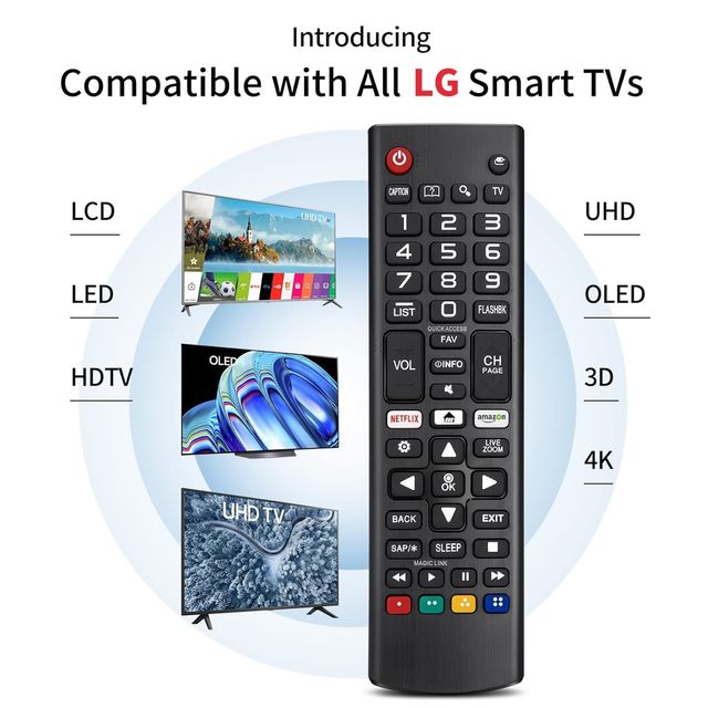 Ailkin Remote Control for All LG Smart TV LCD LED OLED UHD HDTV Plasma Magic 3D 4K Webos TVs AKB75095307 AKB75375604 AKB75675304 AKB74915305