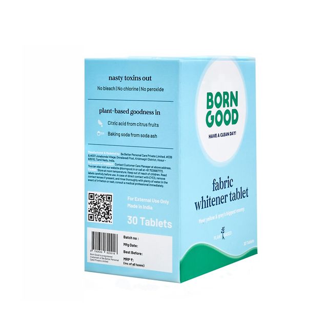 Born Good Fabric Whitening Tablets | Plant-Based | Baby & Skin Safe 30 Tablets 1 pc X 2 Combo