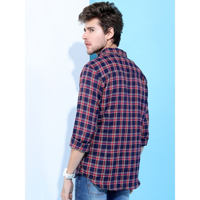 Ketch Men Slim Fit Tartan Checked Casual Shirt | Multicolor | S
