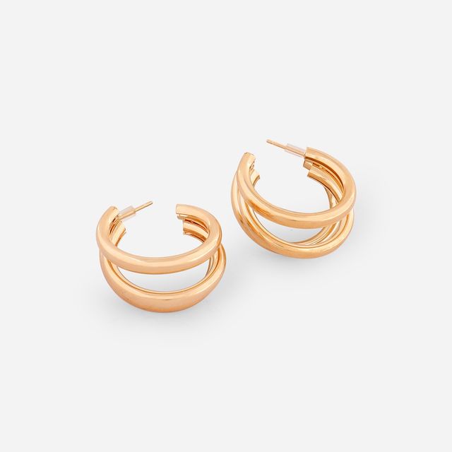 Toniq Women Hoop Earrings Gold-One Size