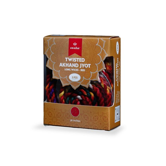 Swaha Akhand Jyot Long Wicks Red 36 ins