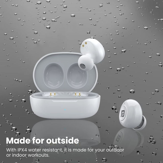 Portronics Harmonics Twins S3 Smart Tws Bluetooth 5.2 Earbuds With 20 Hrs Playtime(White)