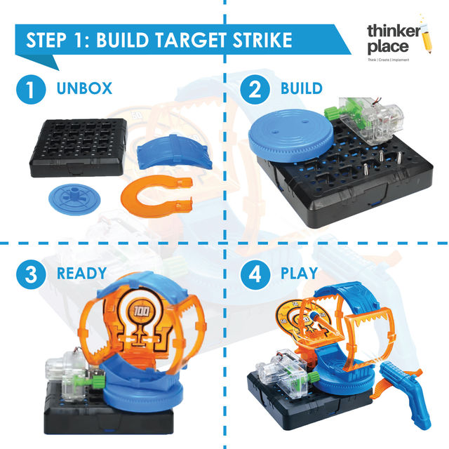 ThinkerPlace Target Strike DIY Kit | Learn Precision Systems with Fun Target Game (Age 8+)