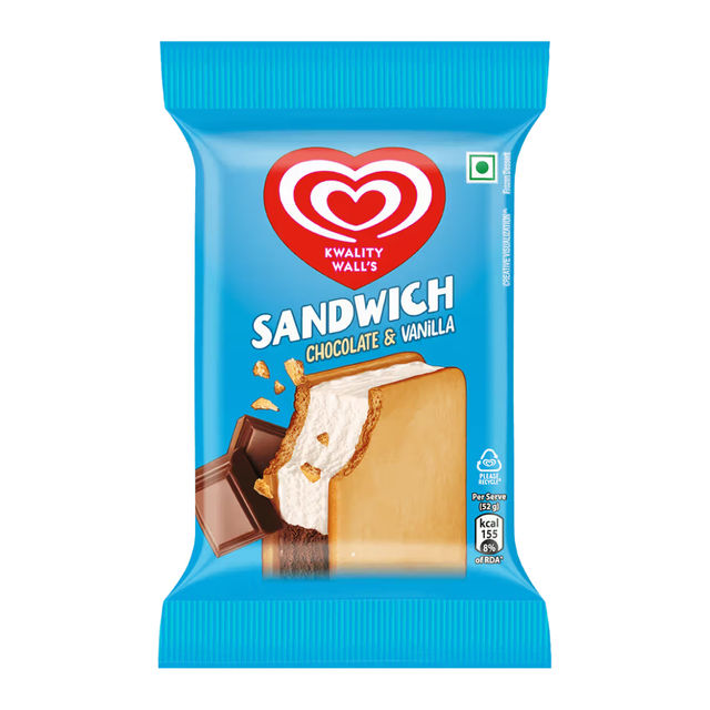 Kwality Wall's Chocolate & Vanilla Sandwich 80 ml Combo