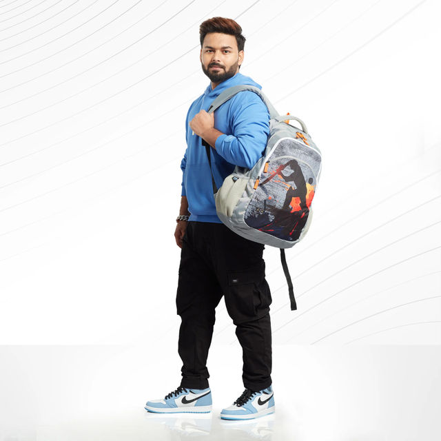 Nasher Miles Cricket Backpack- Unisex- 3 Compartment Casual College Bag- Grey- 45L