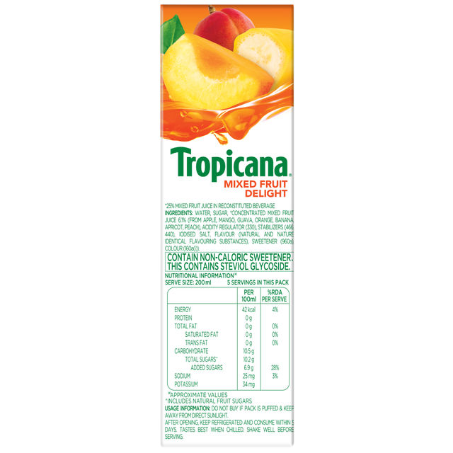 Tropicana Mixed Fruit Delight Juice Tetrapack 1 l Combo